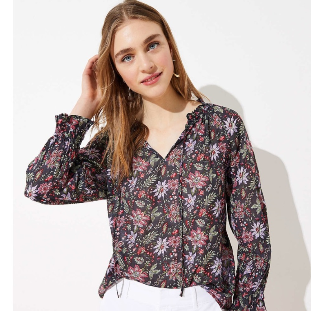 Loft Garden Peplum Back Blouse, size S